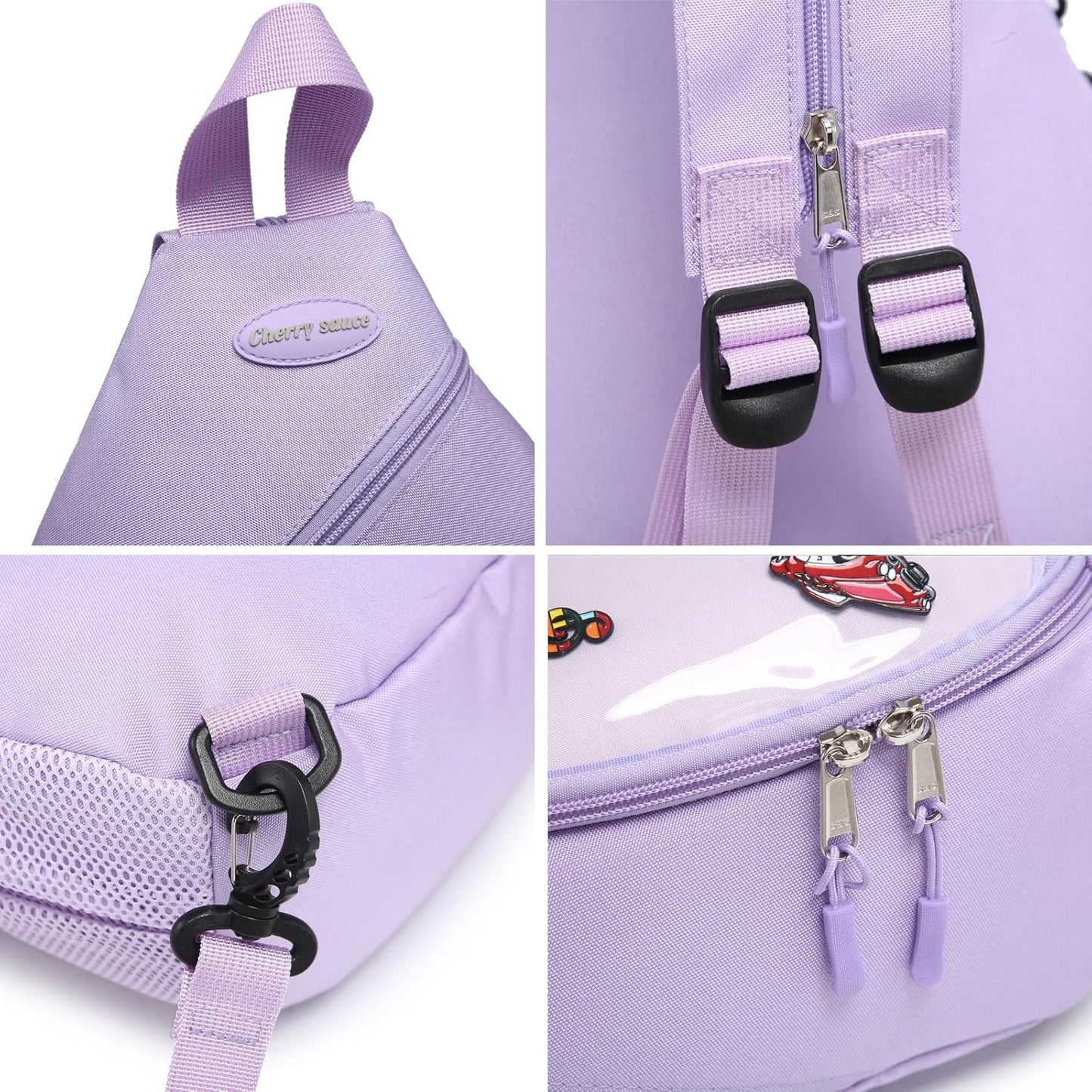 Oxford Ita Bag Kawaii Pin Display Chest Pack Single Shoulder Bag Sport Backpack Hiking Daypack, Large