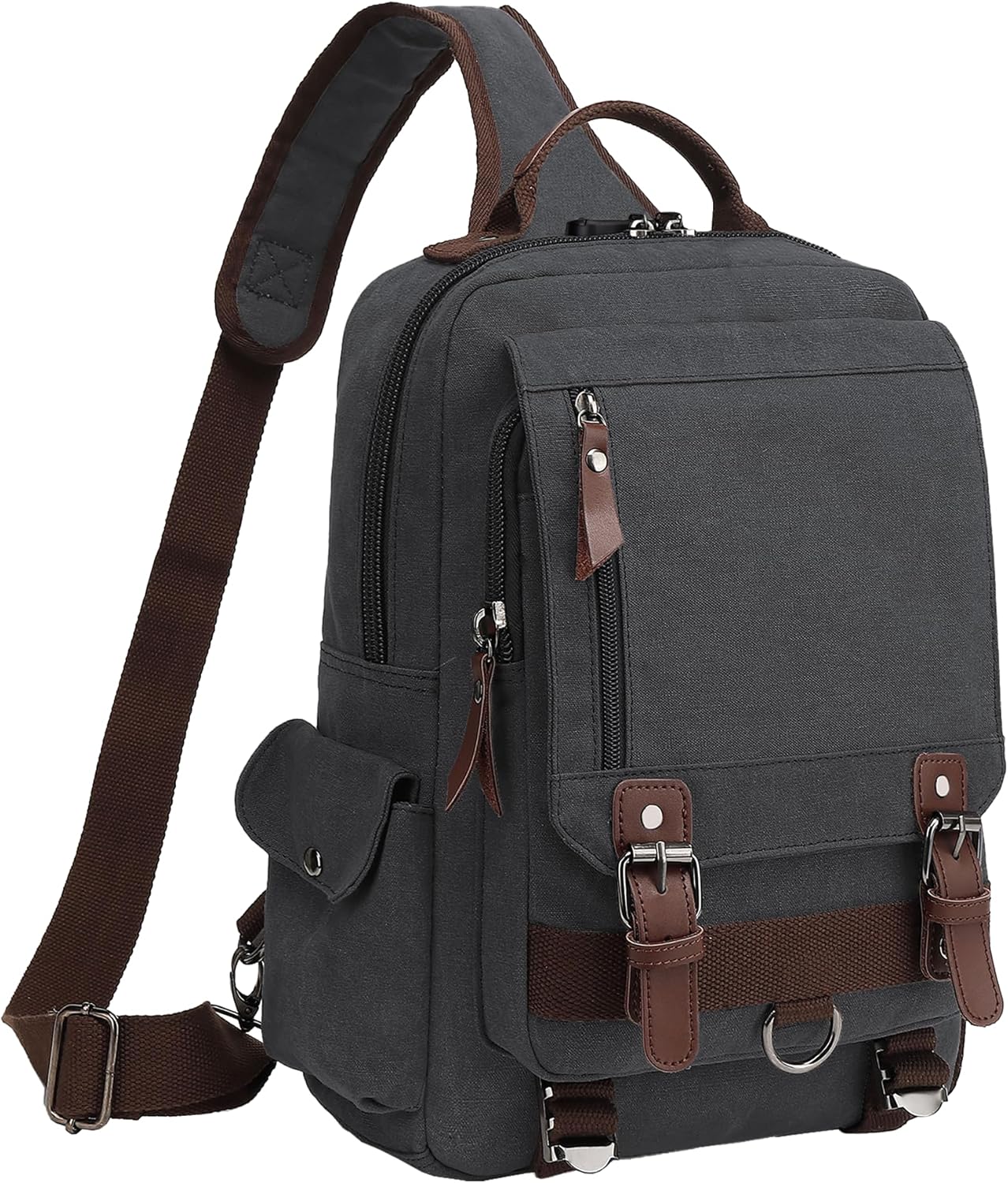 BASICPOWER Laptop Sling Bag for Men Women, Sling Backpack Crossbody Bag Fits 14 inch Computer with USB Port Anti-theft