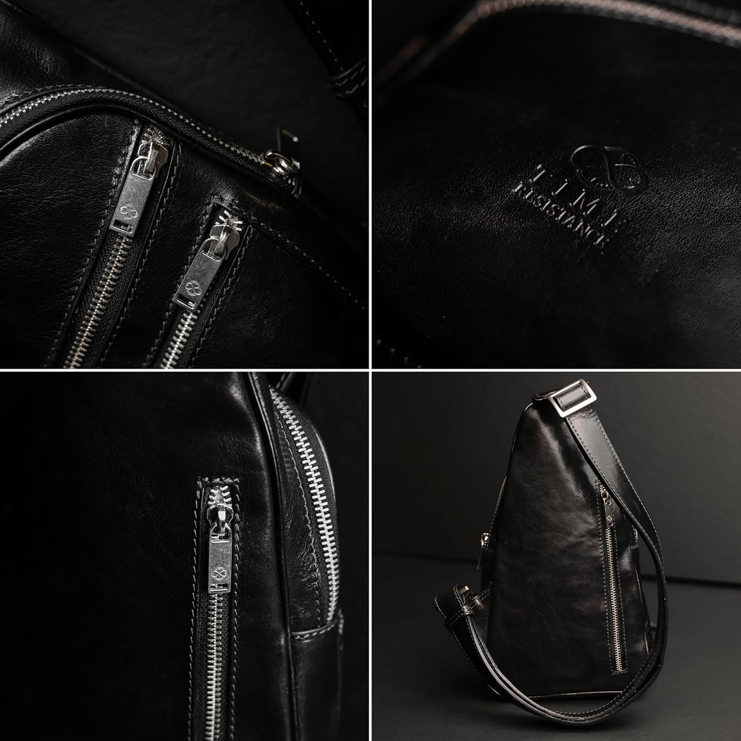 Time Resistance Leather Crossbody Bag - Brown Sling Bag - Messenger Bag for Men and Women