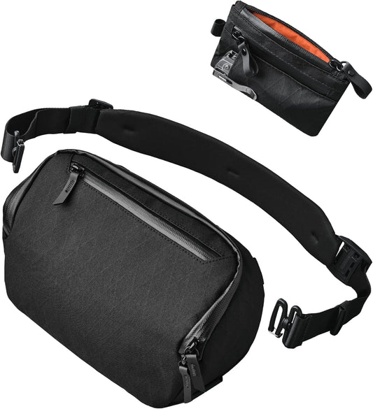 ALPAKA Vertex Pouch and Zip Pouch Pro - All-in-One Sling Bag, Fits an iPad Mini, Headphones, and More - Minimalism Zipper Wallet - RFID Blocking ID Card Holder