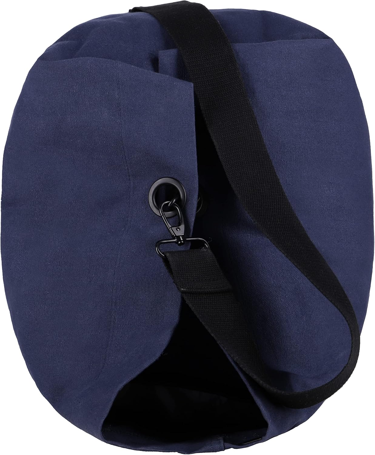 WHITEDUCK Top Load Canvas Folding Duffel Bag, Water Resistant Army Style Shoulder Bag for Men and Women- Gym, Sports, Travel, Hiking, Camping, Backpacking (Small 21" x 36",Blue)