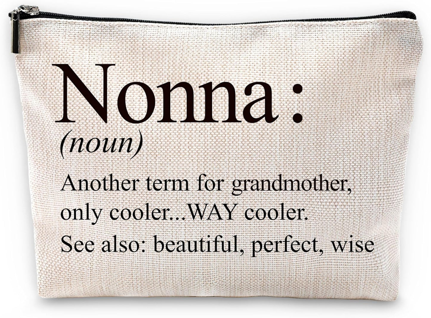 Sufamb Nonna Gifts Makeup Bag, Nonna Gifts for Mother's Day Birthday from Grandkids Cosmetic Bags, Best Grandma Gift Portable Small Toiletry Bag Zipper Makeup Pouch