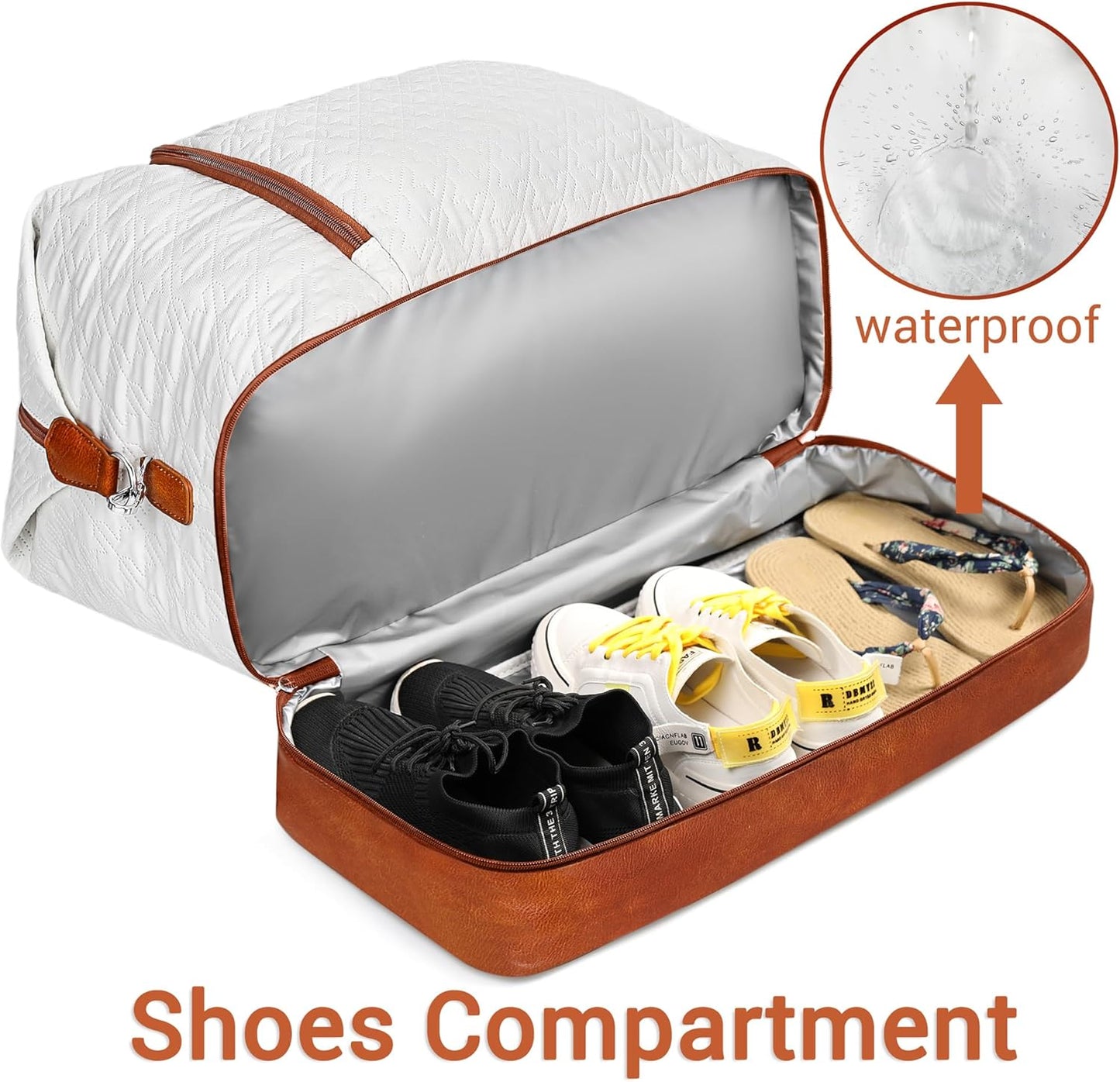Travel Weekender Bag for Women, Overnight Bag with Shoe Compartment Oversized Travel Duffel Bag Carry On Tote 21"