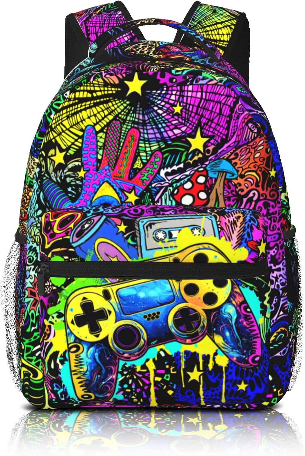 School Backpack For Boys Abstract Gamepad Boy Backpack For Kids Children Teens Elementary Middle School Boy Backpacks Ages 6-18 Video Games Bookbag back pack