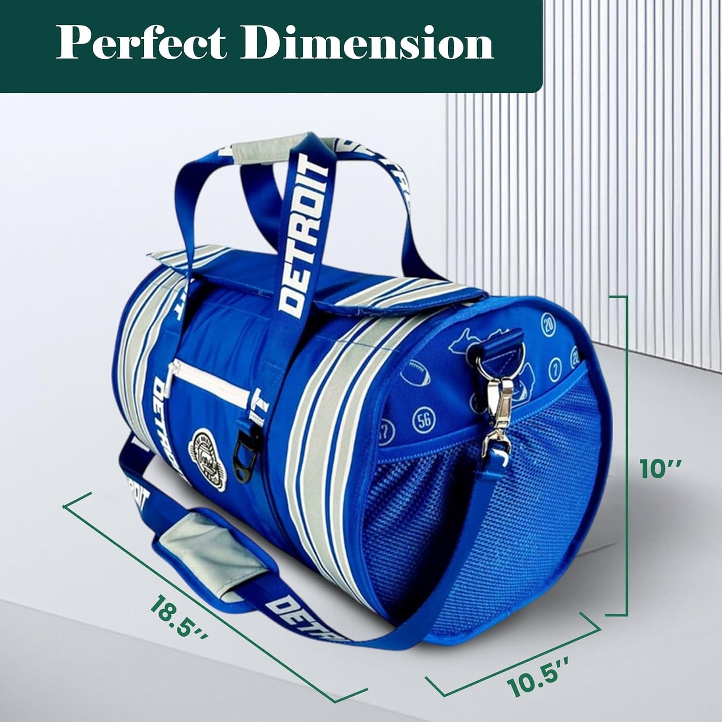 Varsity Cooler Detroit Travel Party Duffel & Cooler – 30 Can Leakproof Insulated Tote Bag, Waterproof Soft compartment for Tailgating, Golf, Beach, Carry-On Luggage & Outdoor Sports