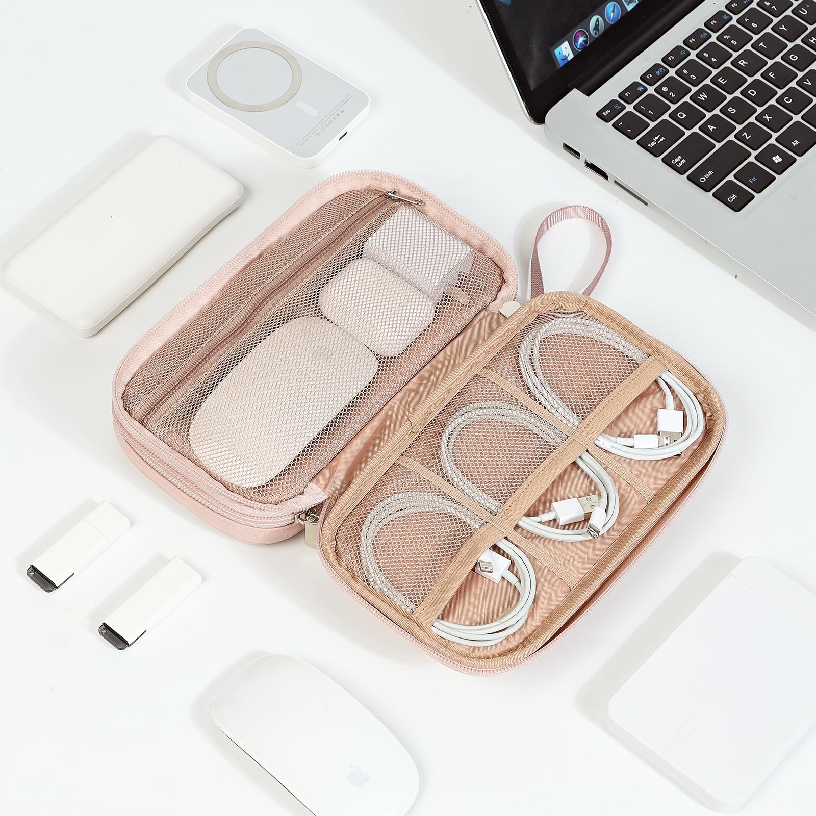 NISHEL Electronics Travel Organizer Cord Case, Charger Cable Tech Bag