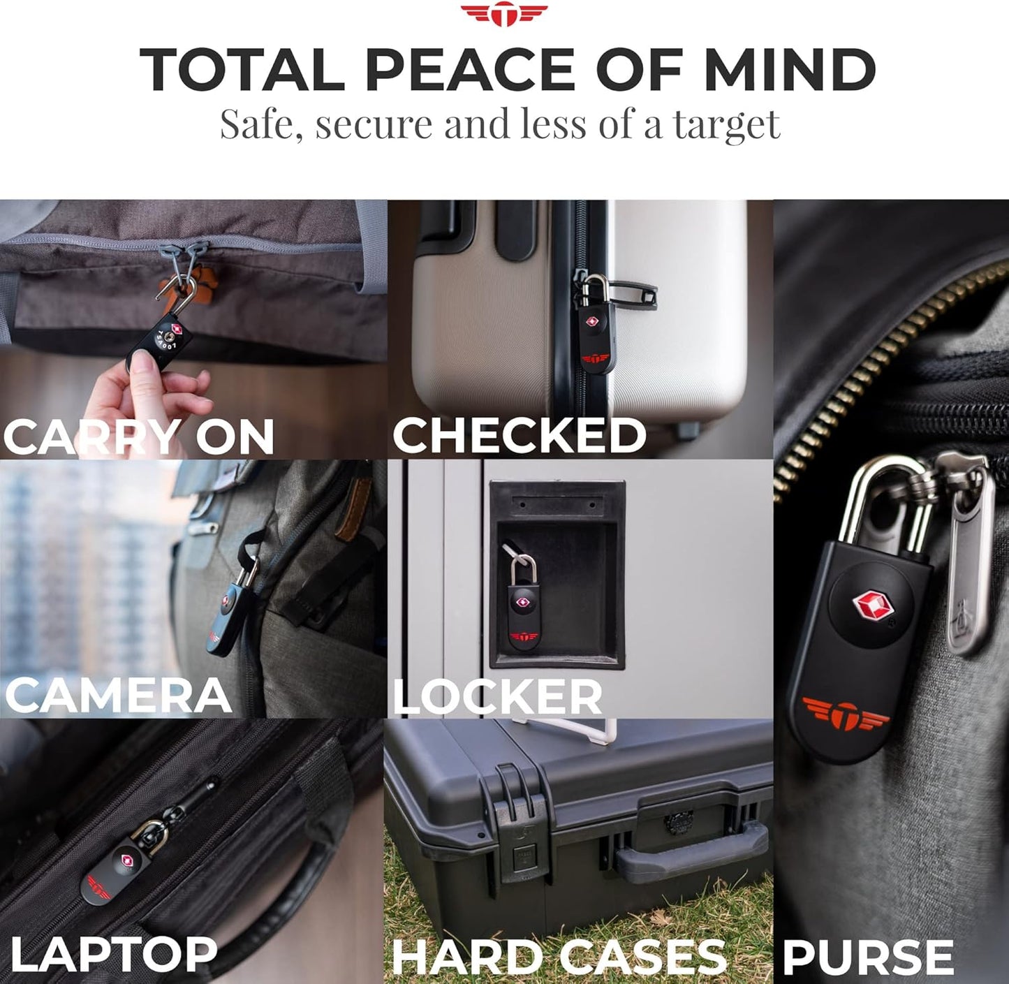 TSA Locks for Luggage – Keyless Luggage Locks TSA Approved, No Combination Needed, Lifetime Card Keys, Durable Metal Suitcase Lock for Travel Essentials & Checked Bags (Black, One Pack)
