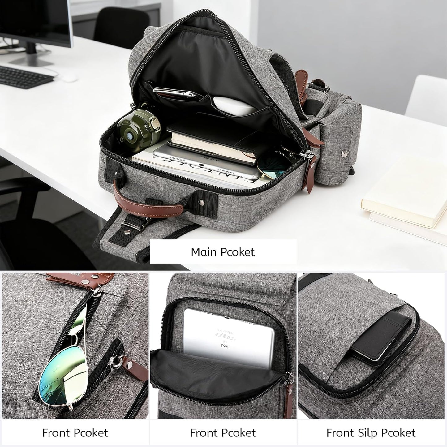 mygreen Canvas Cross Body Messenger Bag Shoulder Sling Backpack Travel Rucksack