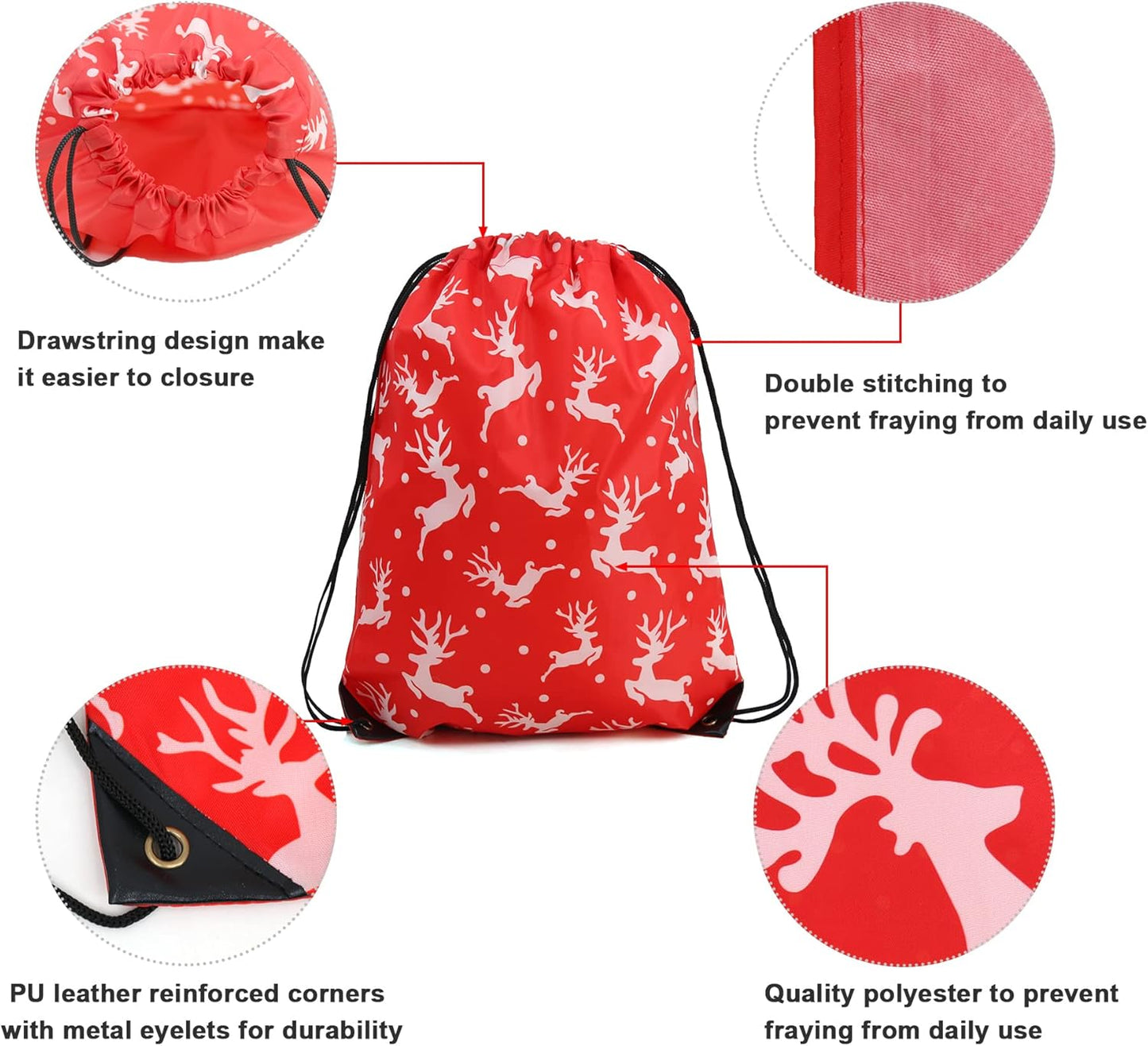 BeeGreen Drawstring Backpack Bags 20,30,50 Packs Reflective String Bags for Gym Sport Trip Cinch Sack DIY for Women Men