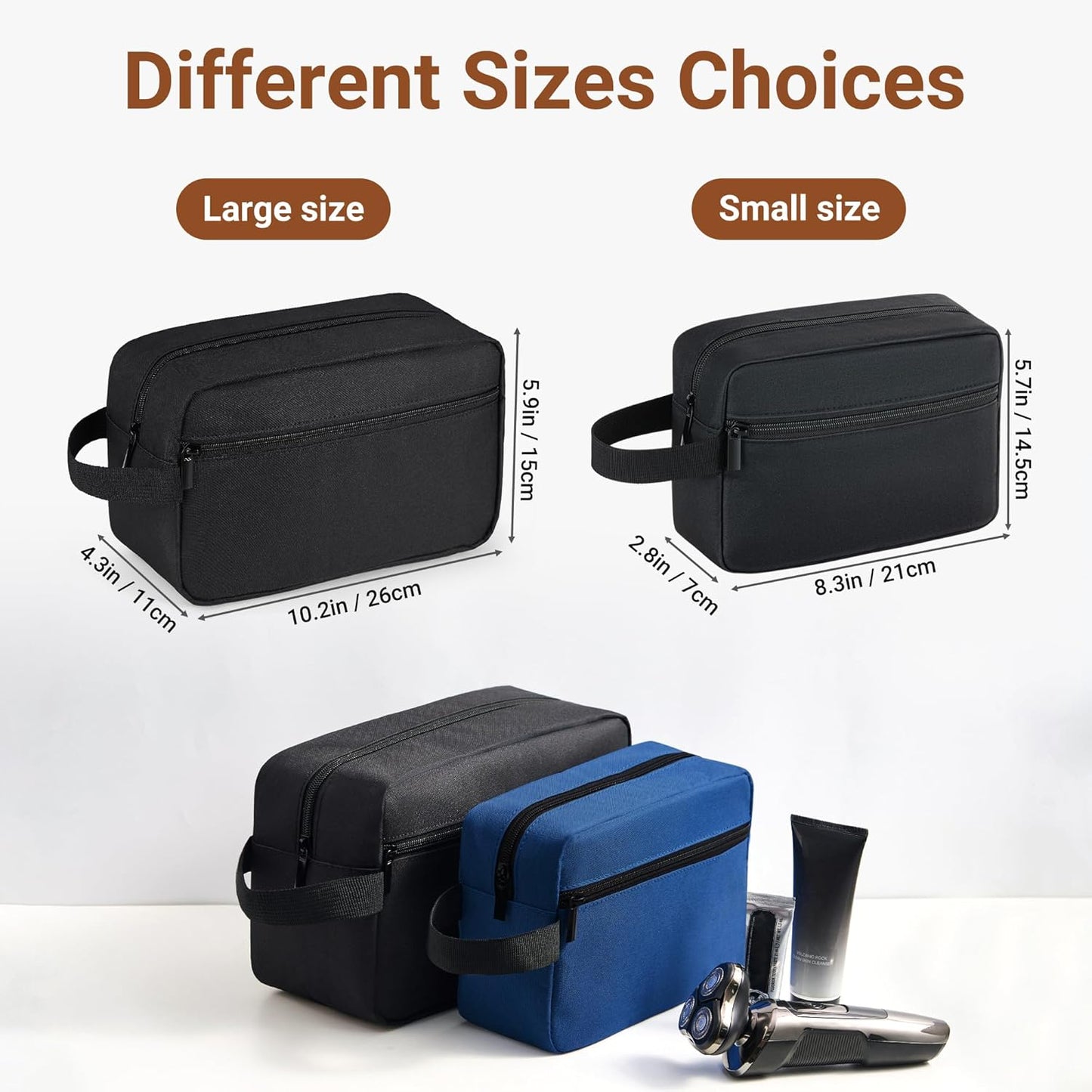Elviros Travel Toiletry Bag for Women and Men,Lightweight Makeup Bag Hanging Dopp Kit with Shaving Compartment Cosmetic Organizer Small Tool Bag Travel Essentials(Large,Black)