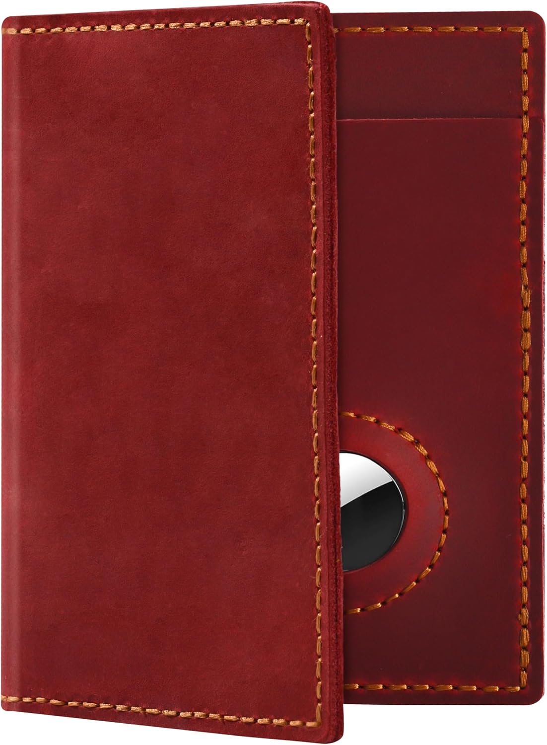 Passport Holder for Travel, Airtag Genuine Leather Passport Holder, Passport Cover Wallet Case for Women Men, Travel Essentials Gift,Red