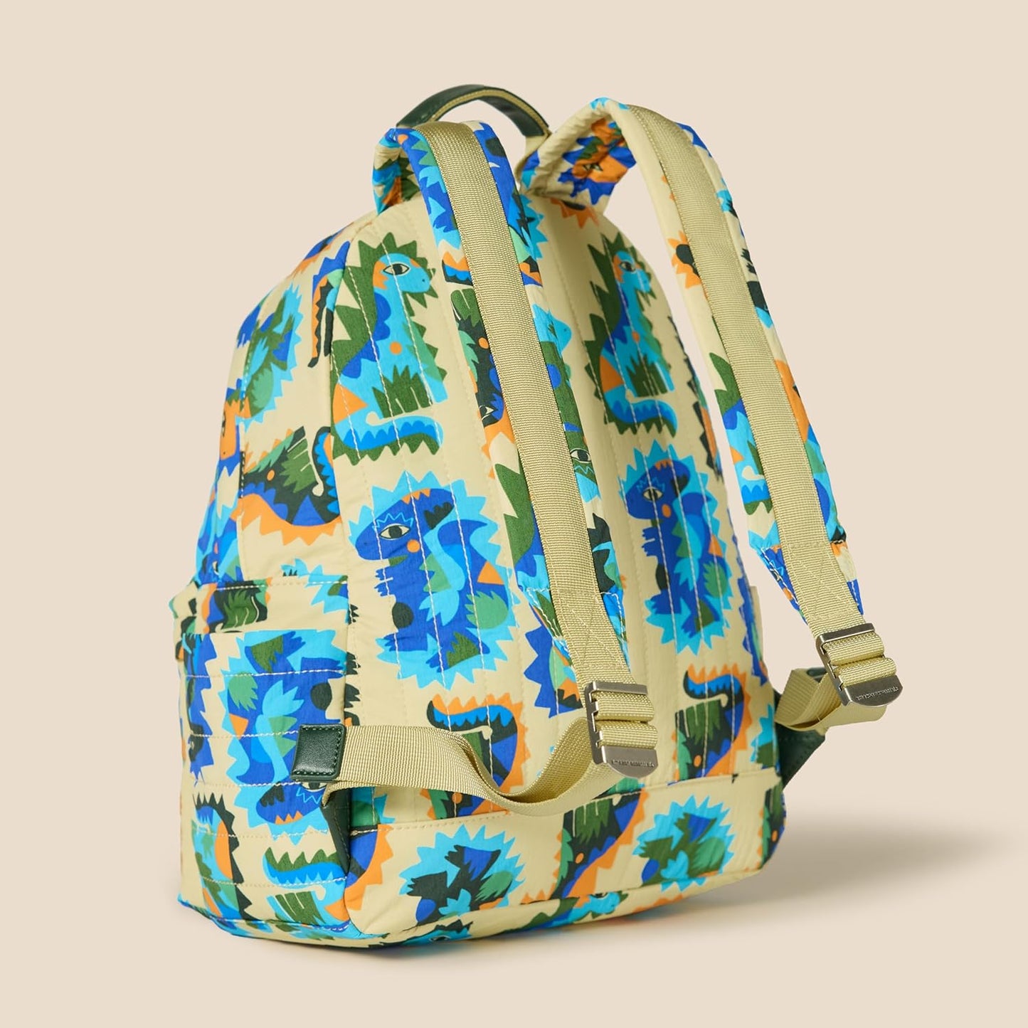 Amazon Essentials Unisex Kids' Nylon School Backpack, Sand Crazy Dinos, One Size