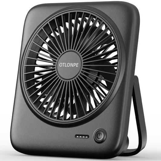 Otlonpe Personal Portable Desk Fan, 4000mAh Small Rechargeable Portable Fan Battery Operated & USB