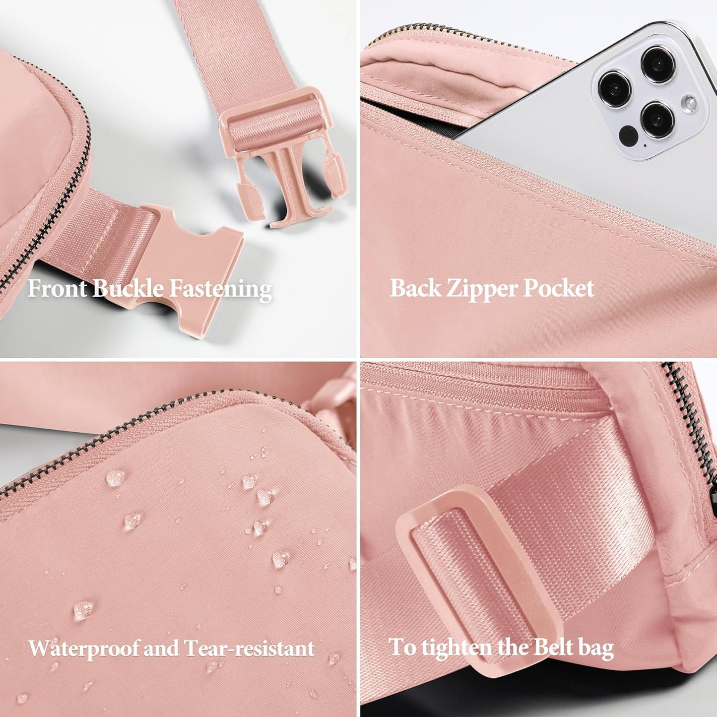 ODODOS Unisex Mini Belt Bag with Adjustable Strap Small Fanny Pack for Workout Running Traveling