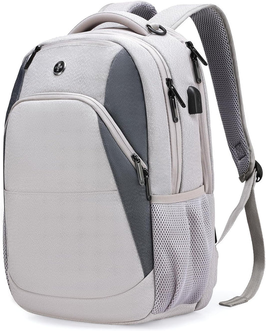 Swissdigital Design Business Laptop Backpack, College Laptops Backpack with USB Charging Port for Men and Women Fits 16 Inch Notebook, Mauve Grey | ANDWIL