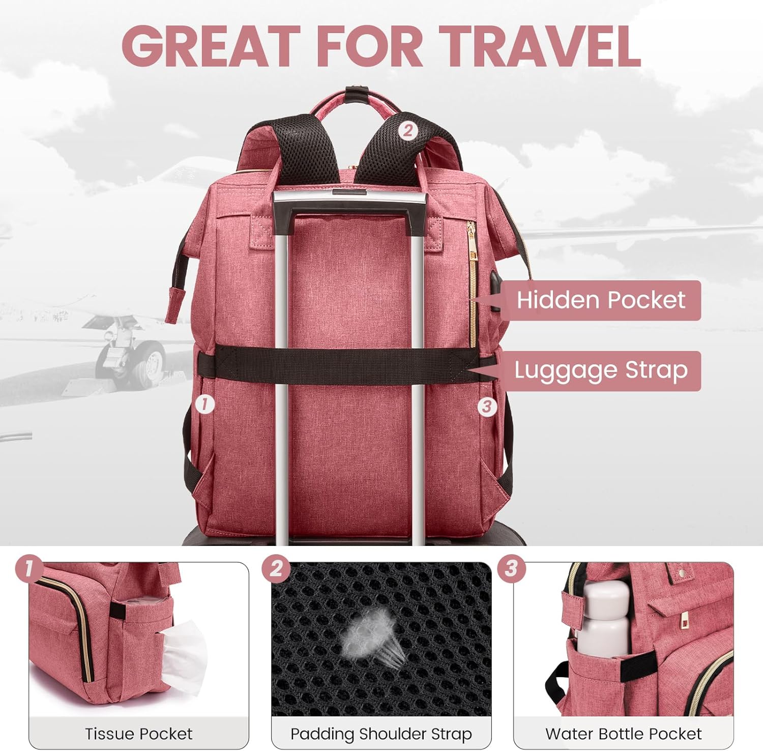 LOVEVOOK Laptop Backpack for Women,17 Inch Professional Womens Travel Backpack Purse Computer
