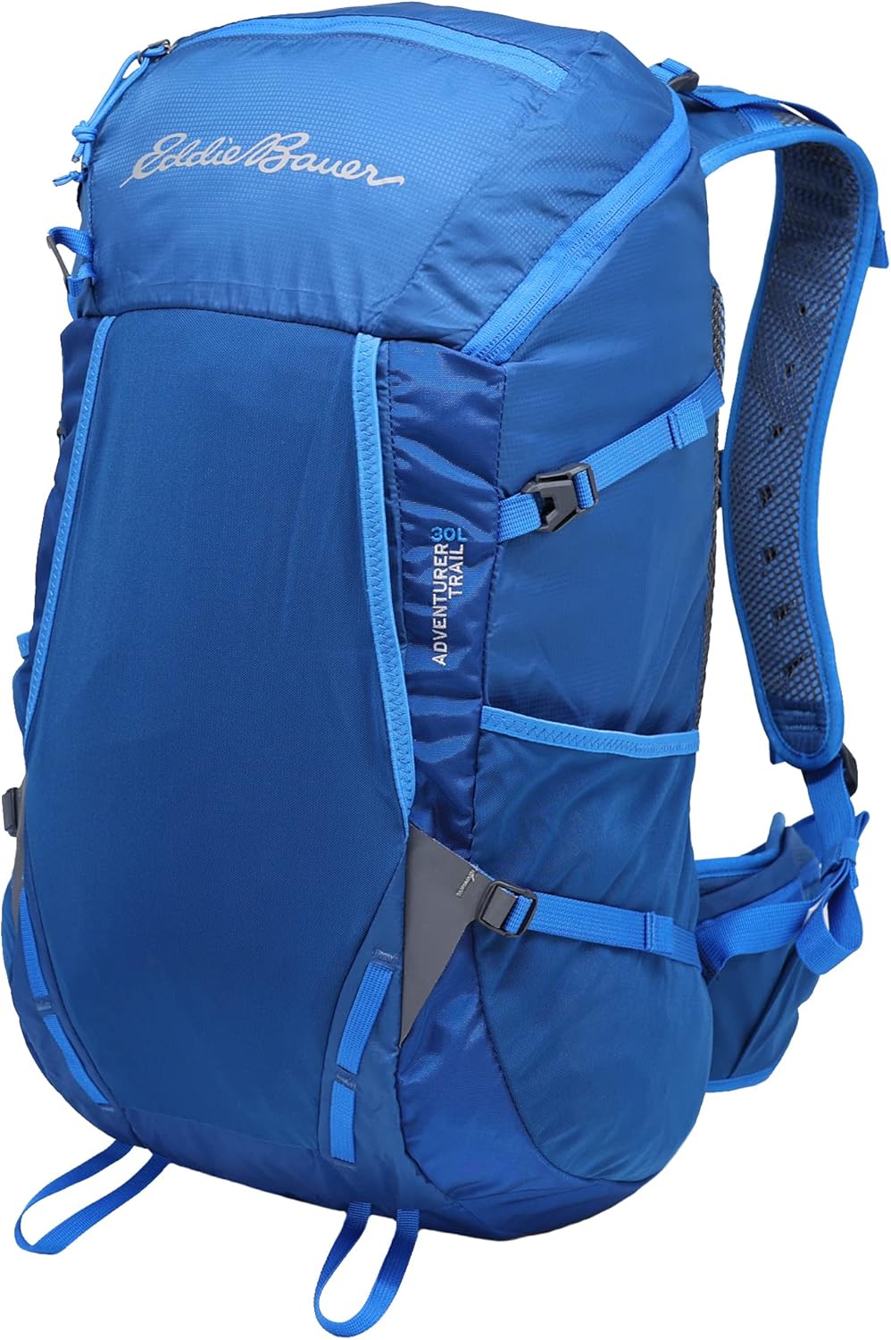 Eddie Bauer Adventurer Backpack with Organization Compartments and Hydration/Laptop Compatible Sleeve, Adventurer - True Blue, 30L