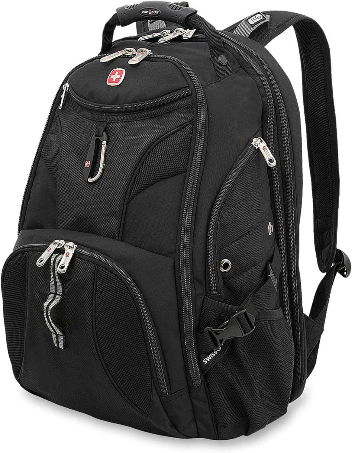 SwissGear 1900 ScanSmart 17” Laptop Backpack Black – Reflective Tech Backpack with ScanSmart