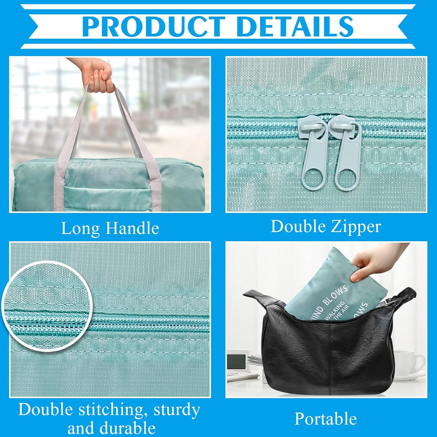 Travel Duffle Bag Tote Carry on Bag Nylon Lightweight Foldable Travel Bag Water Resistant Sports