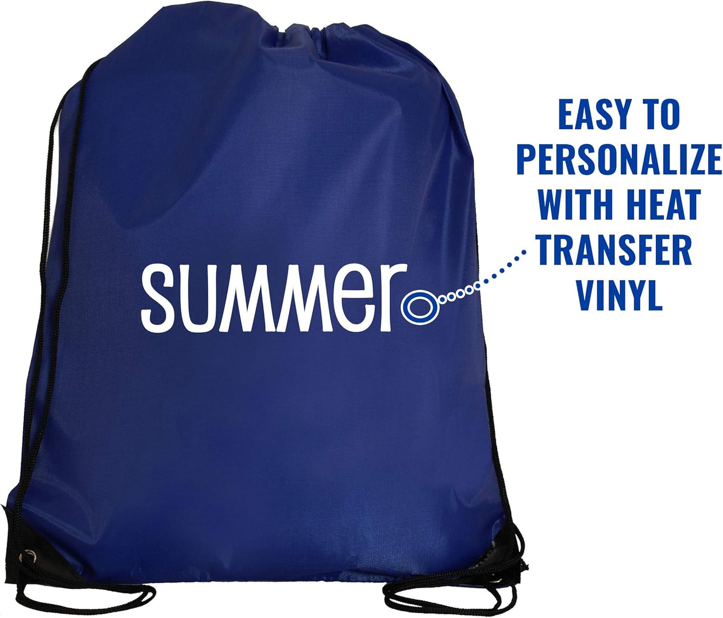 Threadart Drawstring Backpacks - Pack of 10 - Blue | Sports Cinch Sack String Backpack | For Gym, Storage, & Travel | Large 15" x 18.5" Size