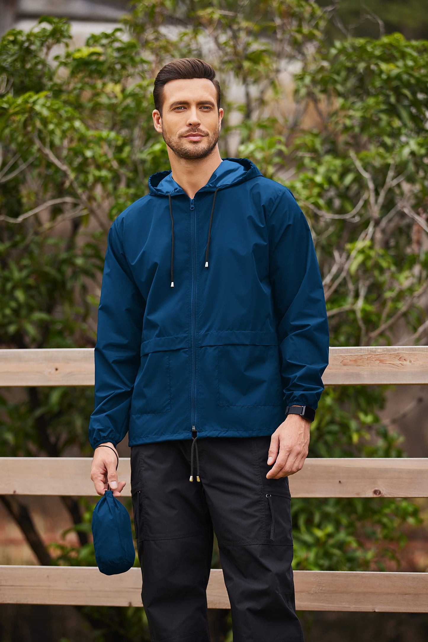 COOFANDY Rain Gear for Men Waterproof Lightweight Raincoats with Hood