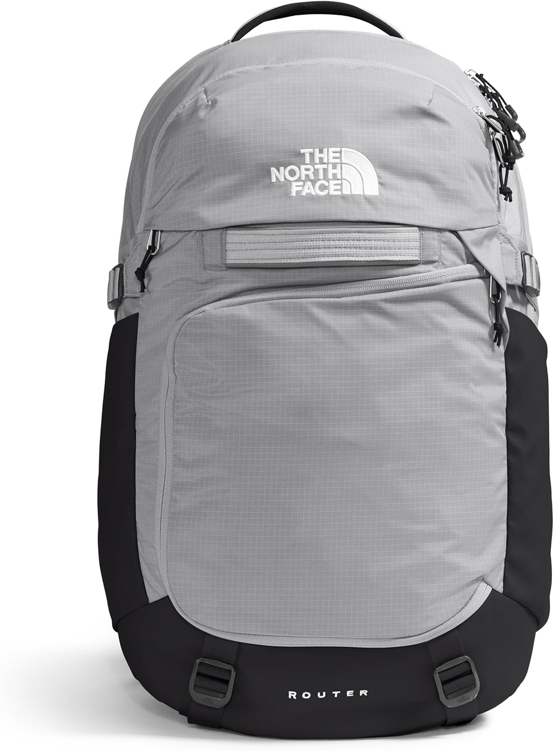 The North Face Router Everyday Laptop Backpack | Daypack with Water Repellent Finish, 17" Laptop Sleeve, Reflective Details, Meld Grey/TNF Black-NPF, One Size