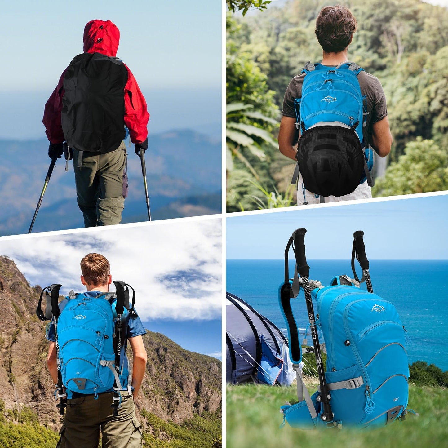 Hydration Pack,20L Hydration Backpack, Hiking Internal Frame Backpacks with 2L Hydration Water Bladder and Rain Cover, for Cycling,Camping, Hunting,Ski, Snow for Men, Women (blue)