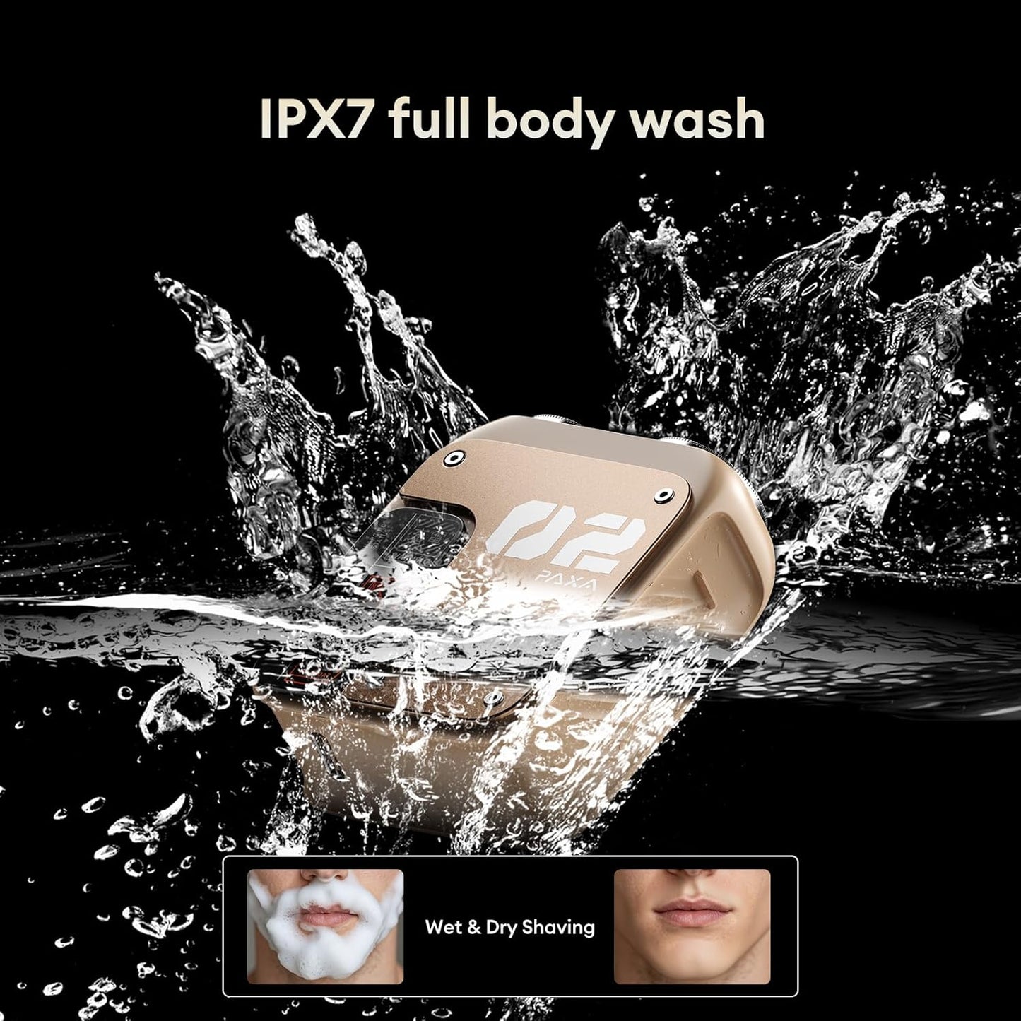 PAXA Mini Portable Electric Shaver,9000RPM Mens Electric Shaver,Dual-Head Rotary Razor Travel Shavers IPX7 Waterproof Wet & Dry for Shaving Face,USB-C Rechargeable for Home,Car,Travel(Yellow)