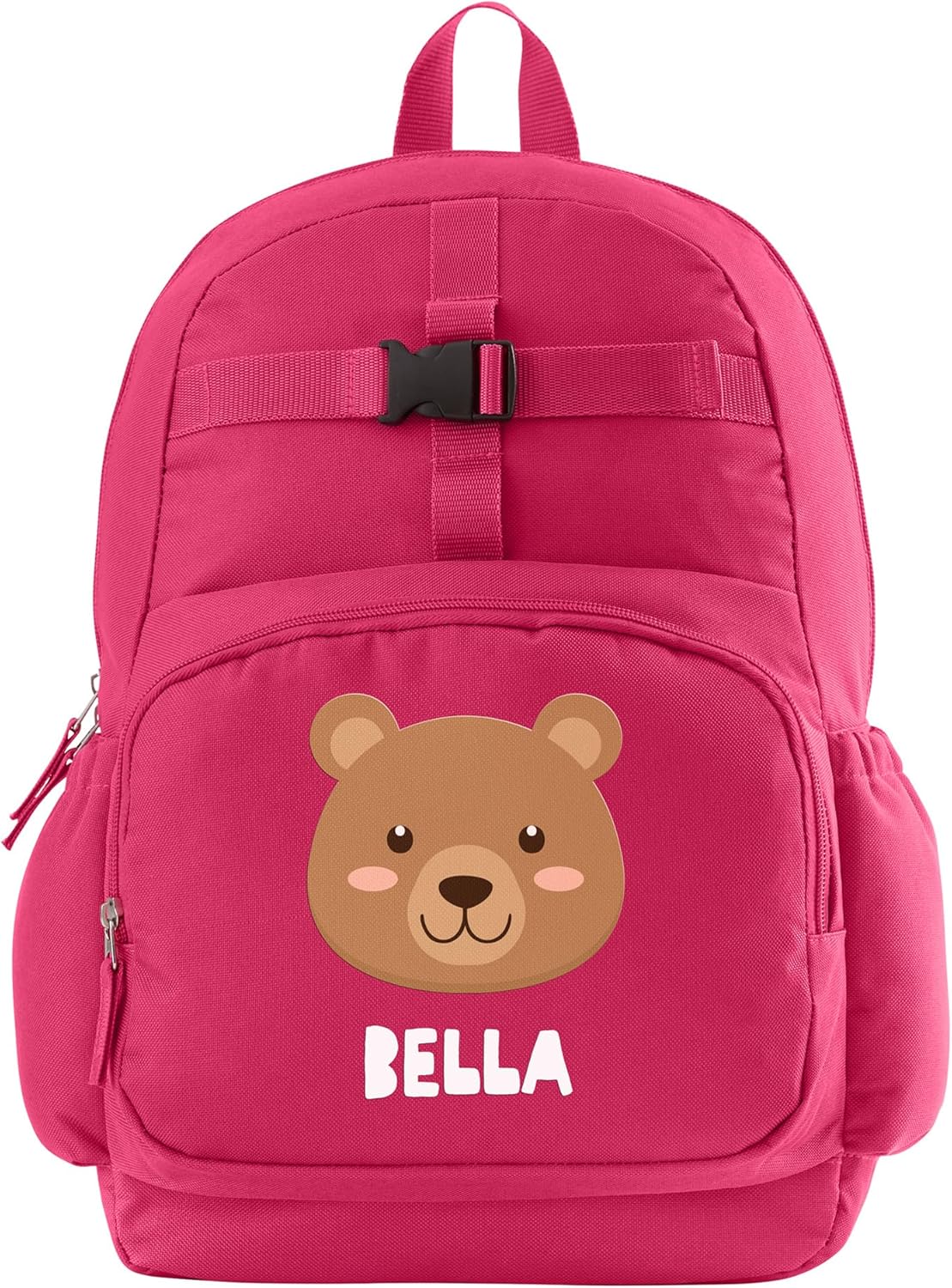 Let's Make Memories Personalized Kids Backpack - Backpack for School - For Animal Lovers - Back to School - Bookbag - Matching Lunchbox/Water Bottle Sold Separately - Pink - Bear