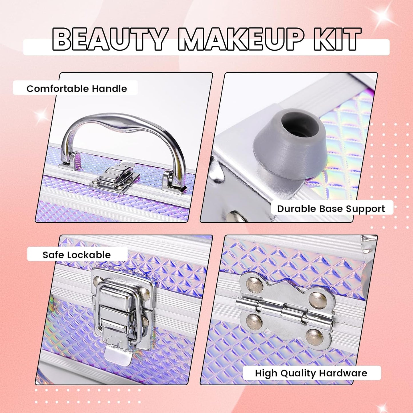 Makeup Kit for Women Girls, Fashionable Make Up Present Set for Beginners Professionals Traveler with Case, Makeup Essential with Eyeshadow Palette, Lip Gloss, Mascara,Foundation Face Primer(Purple)