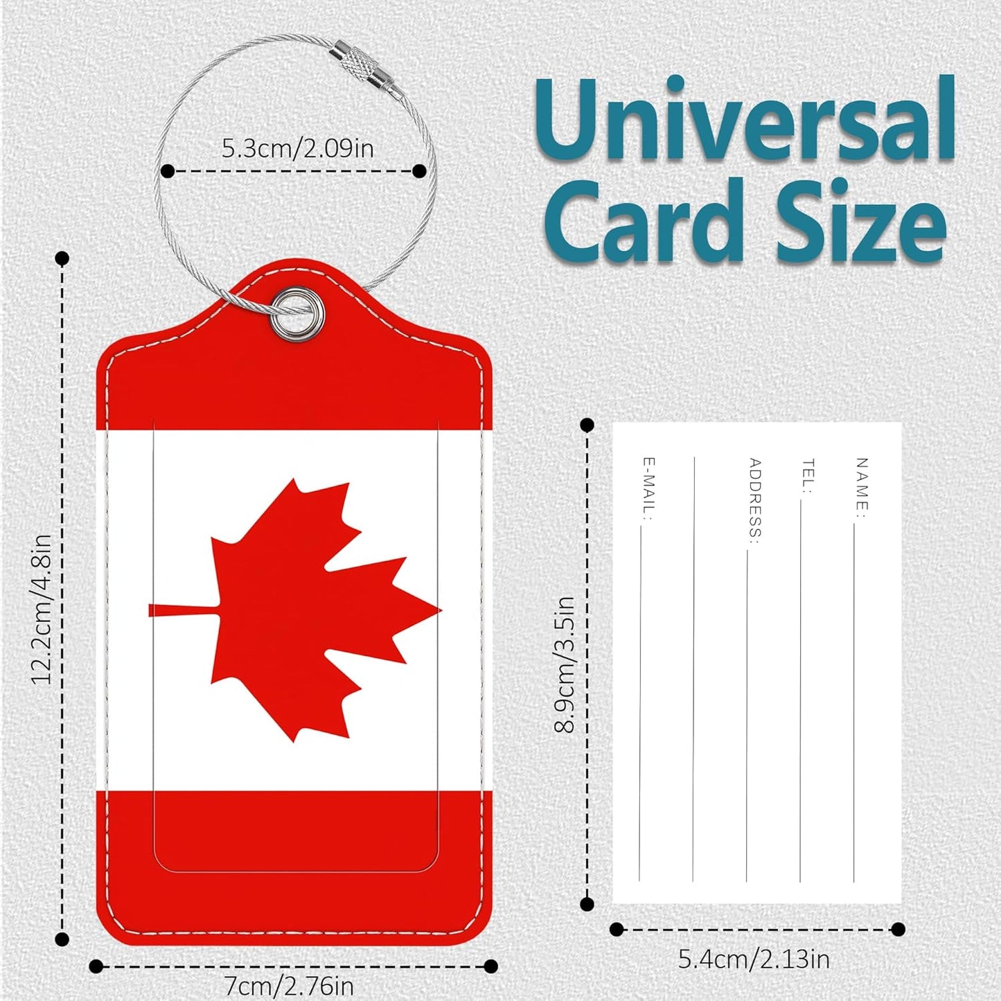 Luggage Tags for Suitcases, 2 Pack Cute PU Leather Luggage Tag TSA Approved with Stainless Steel Loop and Address Card Baggage Tag for Travel&Hotel Stays&Cruise Ships&Shipping and Mailing