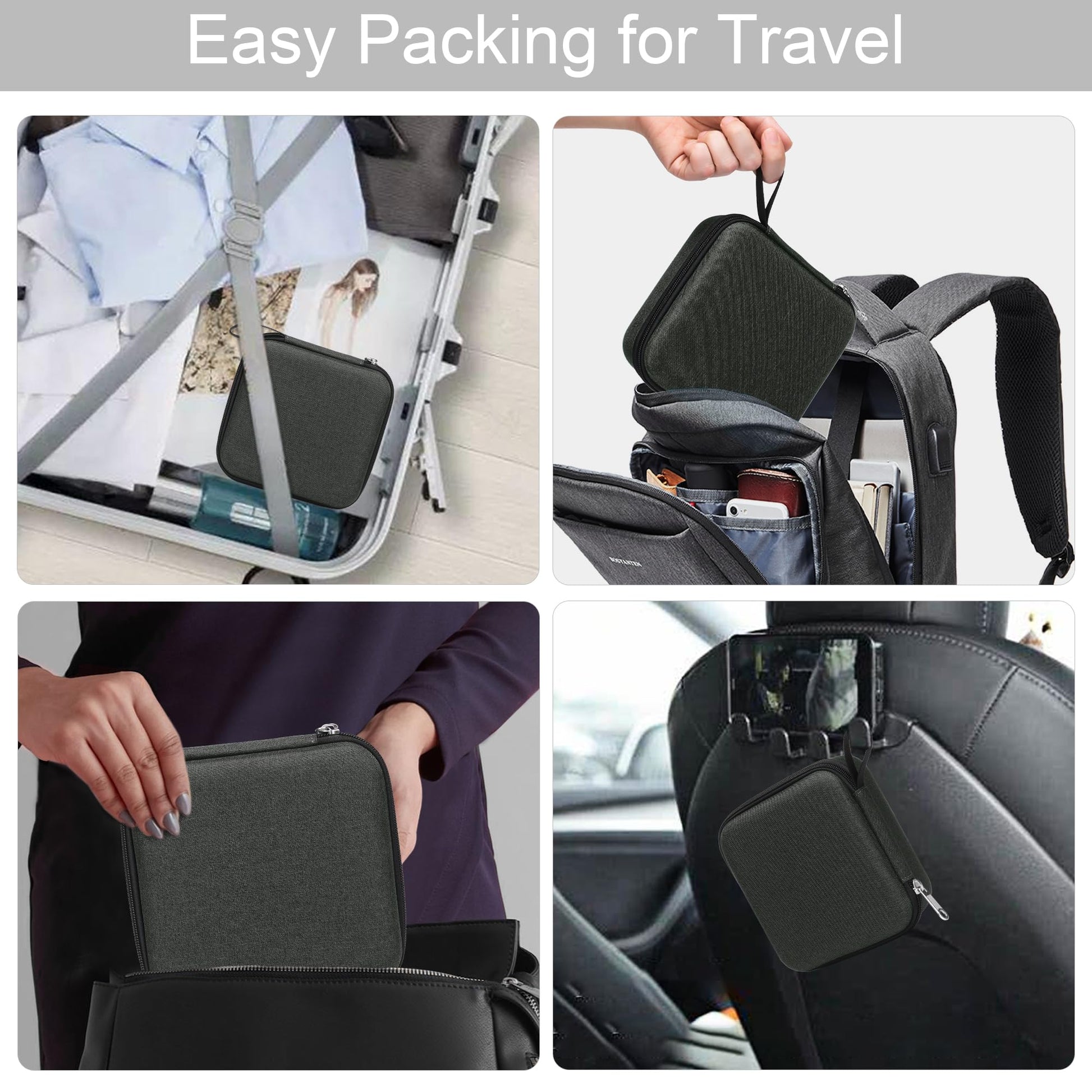 Bukere Travel Sunglasses Organizer Case Adjustable Slot For Multiple Eyeglasses Hard-shell Portable