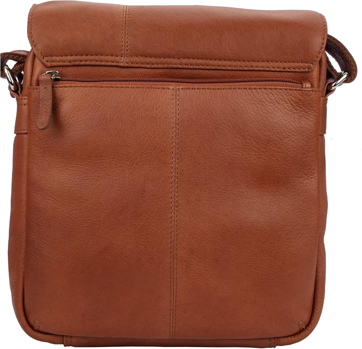 Vintage Leather Crossbody Bag Stylish Flap Over Shoulder Satchel for Men & Women