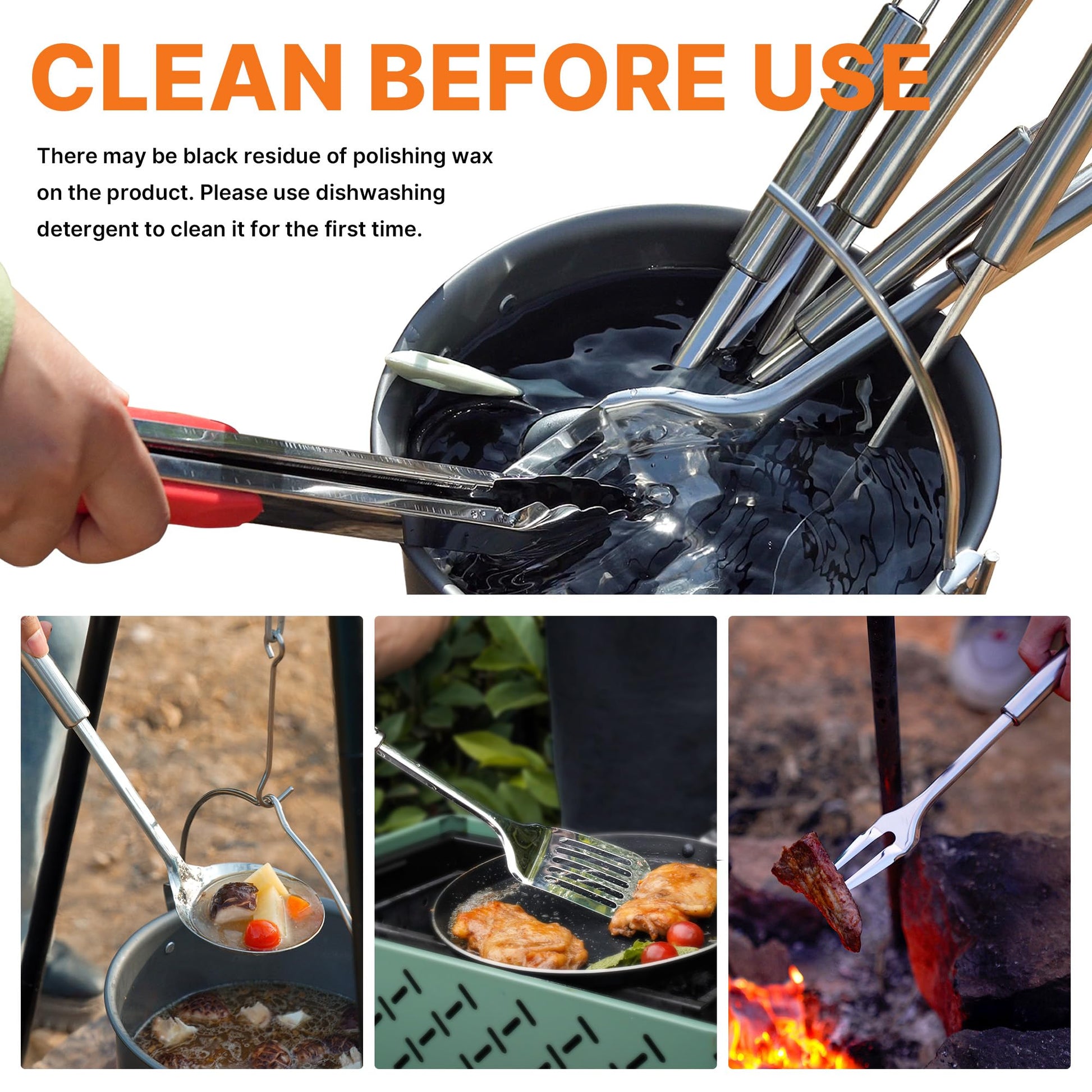 GAIALOOP Camping Cooking Utensils Set 16 PCS Camp Kitchen Cookware Kit with Organizer Bag, Portable
