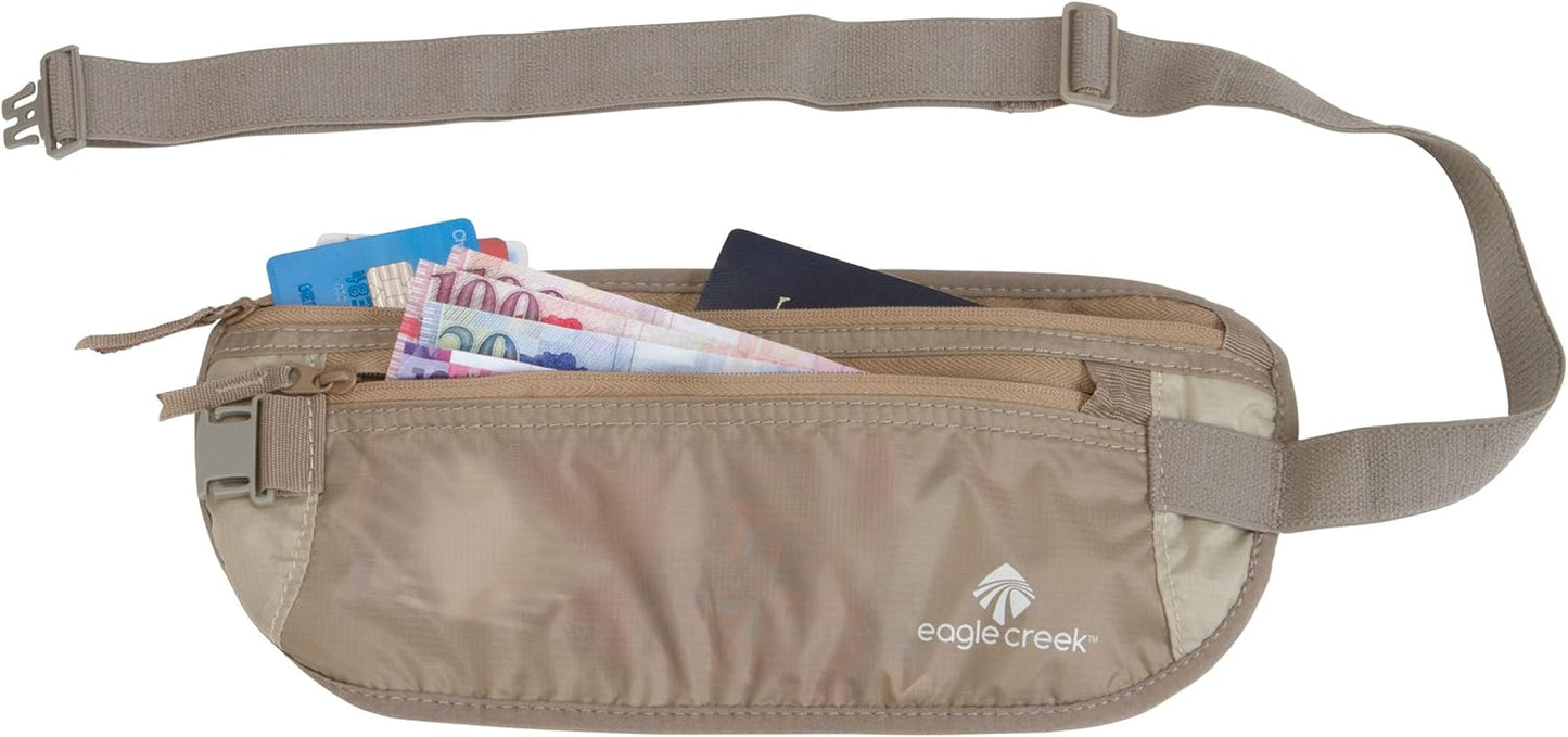 Eagle Creek Undercover Hidden Pocket - Travel Money Belt Deluxe for Men and Women, Khaki_DLX