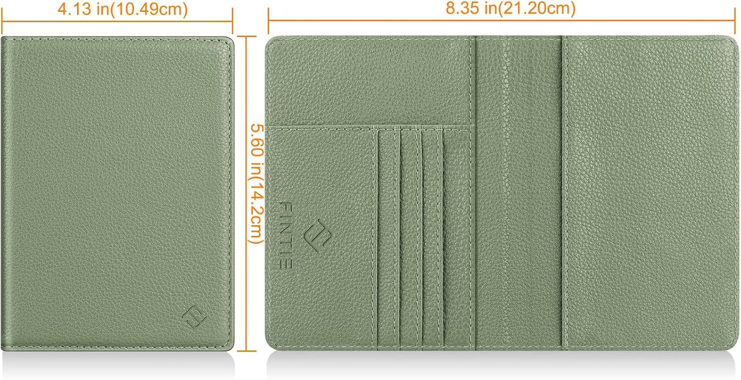 FINTIE Passport Holder, Slim Travel Wallet RFID Blocking Card Case Cover Passport Cover Protector Essentials with Credit Card Slots for Women/Men