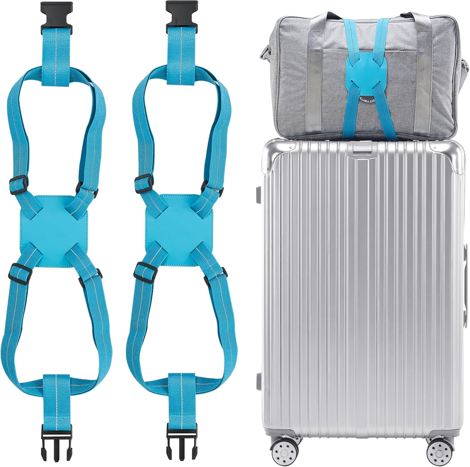 Travelkin Luggage Straps - Bungees for Suitcases, Add a Bag, Travel Bag Bungee Belt for Luggage