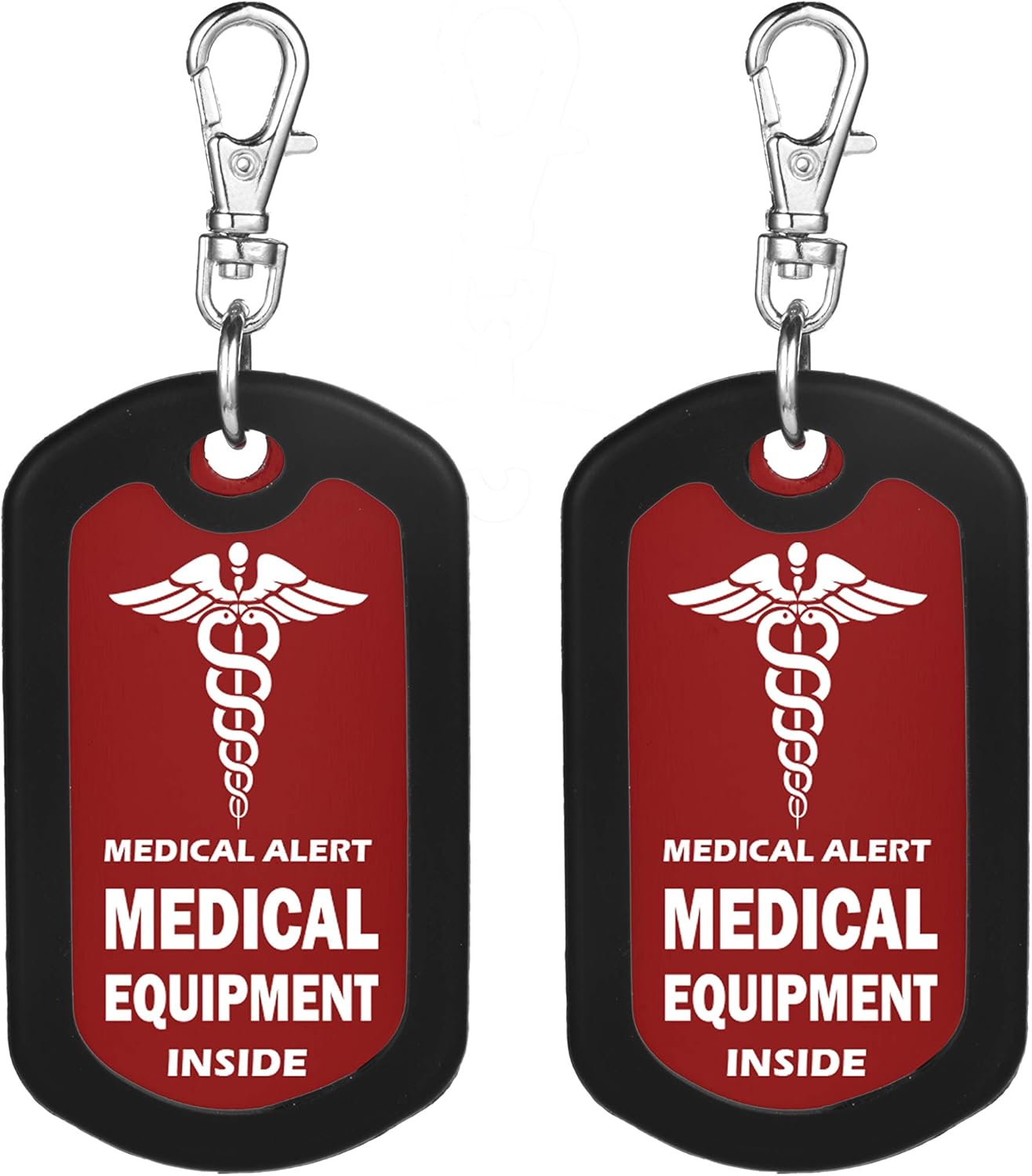 mnmoom Medical Equipment Luggage Tag Medical Alert Zipper Pull Bag Tag (2X Red)