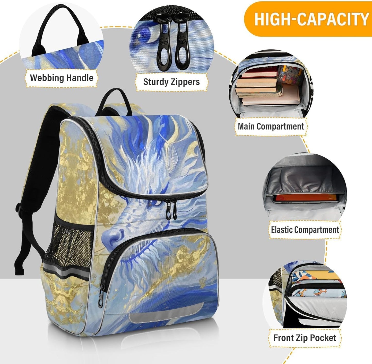China Dragon Cute Backpack For Girls Kids Backpack Boys Teen School Bag Bookbag Travel Daypacks