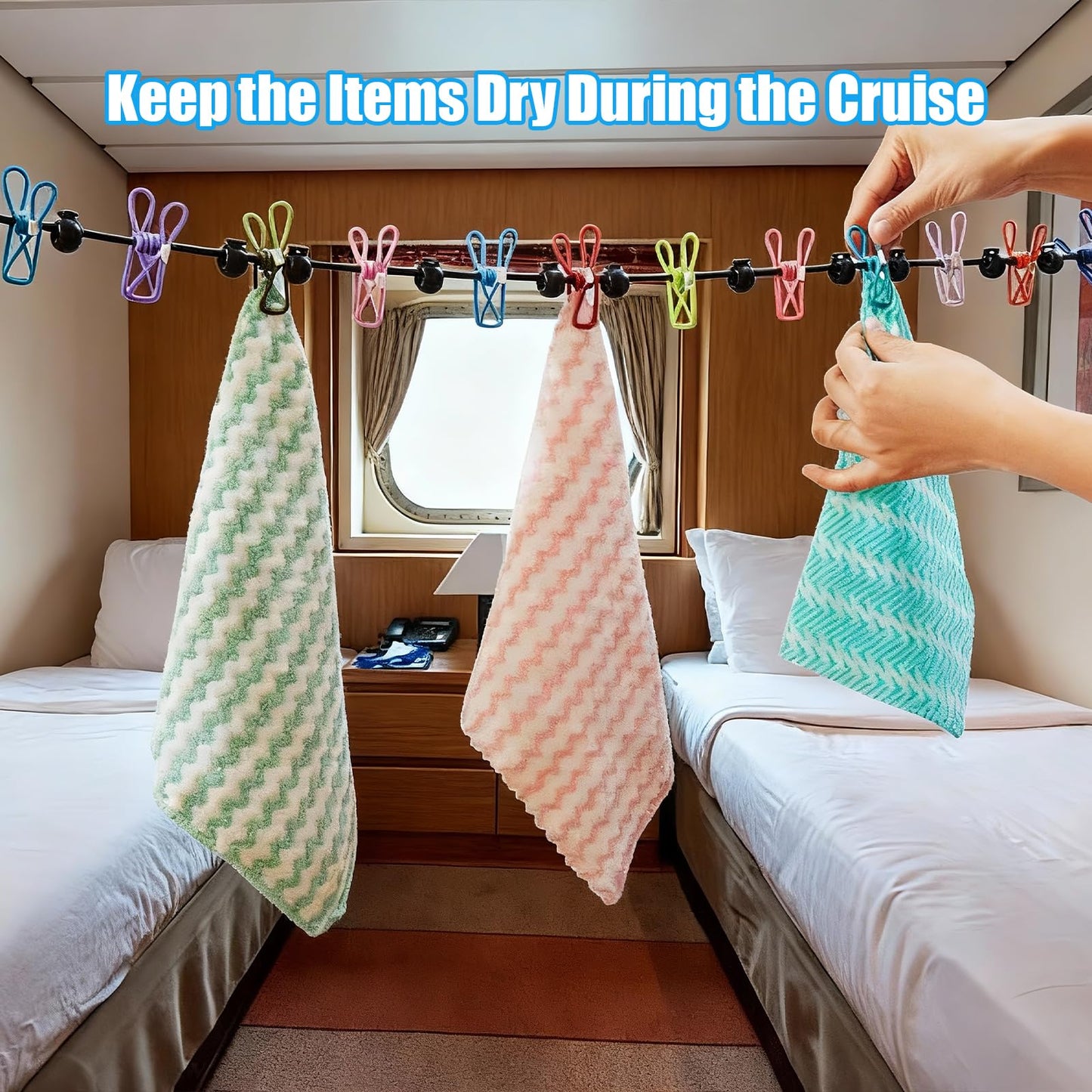 Magnetic Clothesline for Cruise Ship,Portable Clothes Line for Traveling