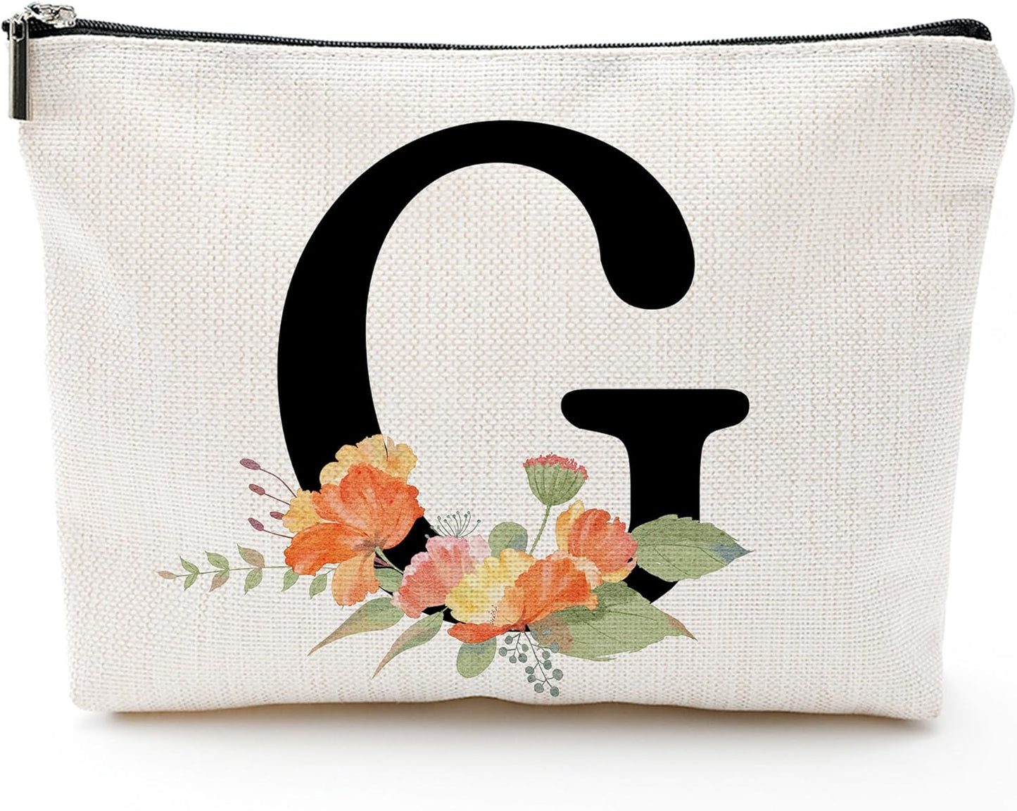 Personalized Letter G Makeup Bag for Women, Birthday Gifts for Mom, Small Zipper Pouch for Purse, Christmas Bridesmaid Friendship Gifts for Sister Daughter, Girls Weekend Gifts for Women-A07