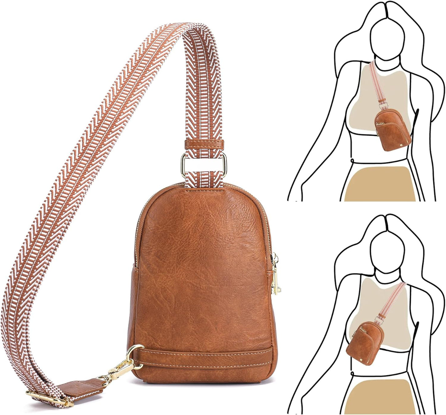 INICAT RFID Blocking Sling Bag Anti Theft Crossbody Bags for Women Travel Fanny Pack Cross Body for Woman Chest Bag