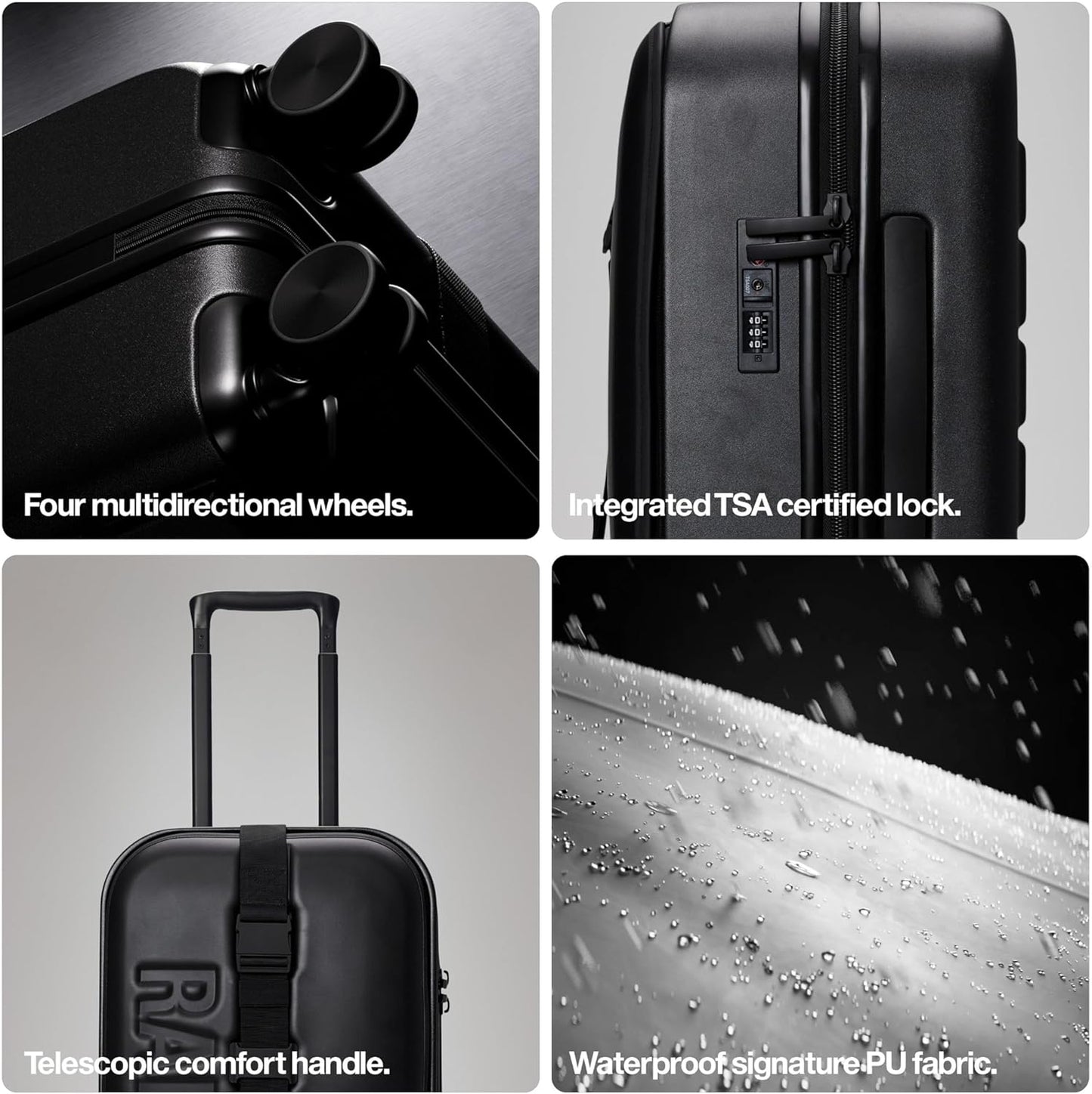 RAINS Texel Cabin Trolley, Carry On Suitcase with Spinner Wheels - Waterproof 2 Year Warranty - Lightweight, Durable Travel Luggage