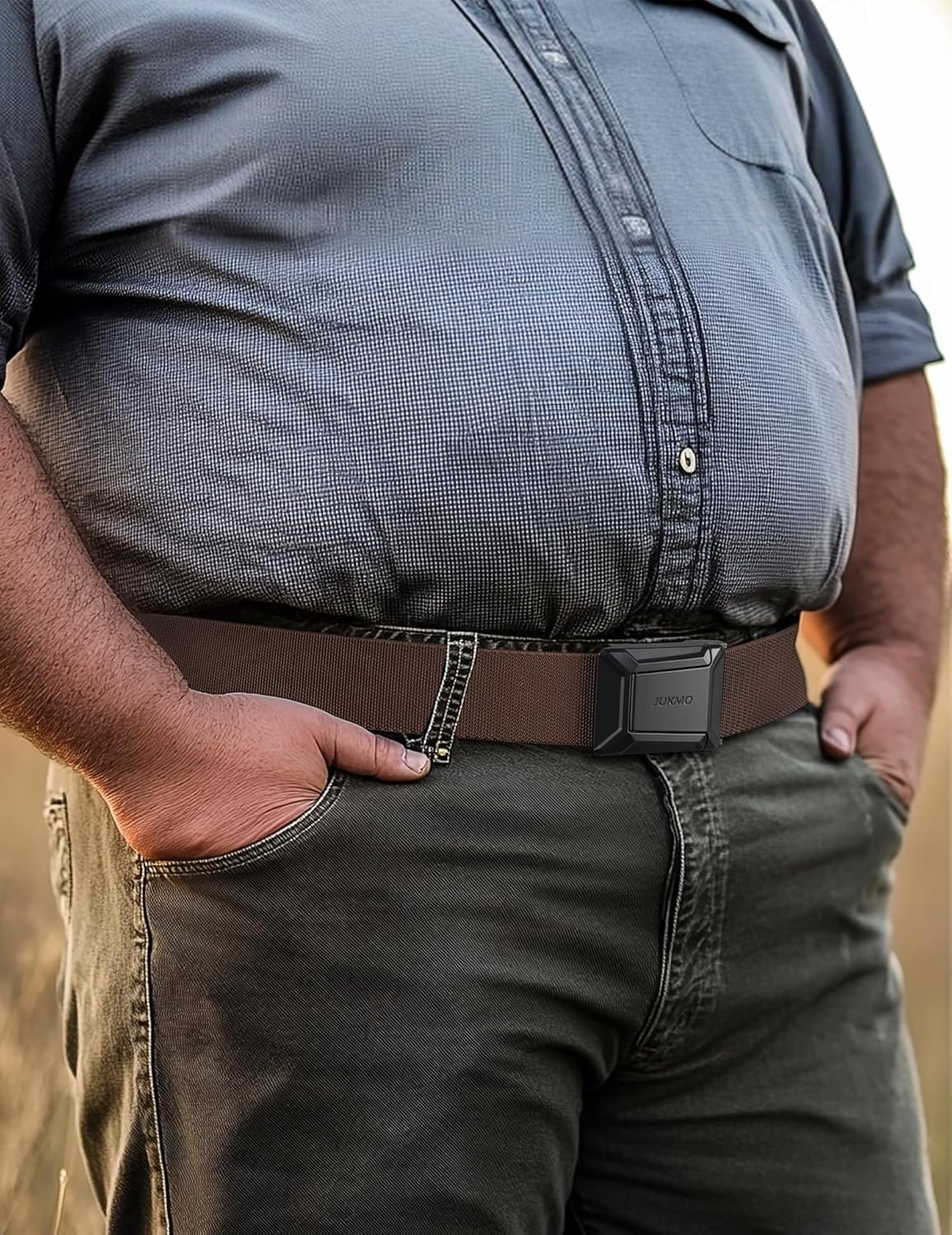 JUKMO Stretch Tactical Belt for Men, Military Work Rigger Hiking 1.5" Elastic Nylon Web Ratchet