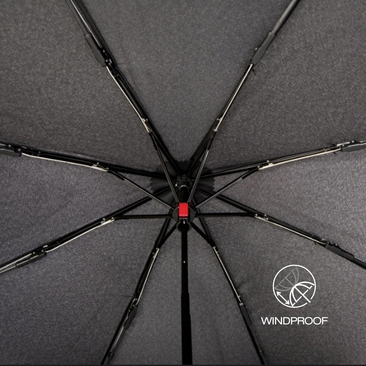 Knirps A.050 Navy Manual Open Close Travel Rain Umbrella for Adults – Ultra Lightweight, Compact Windproof 38.5" Water Resistant Canopy, Steel Aluminum Frame, Travel Case Included