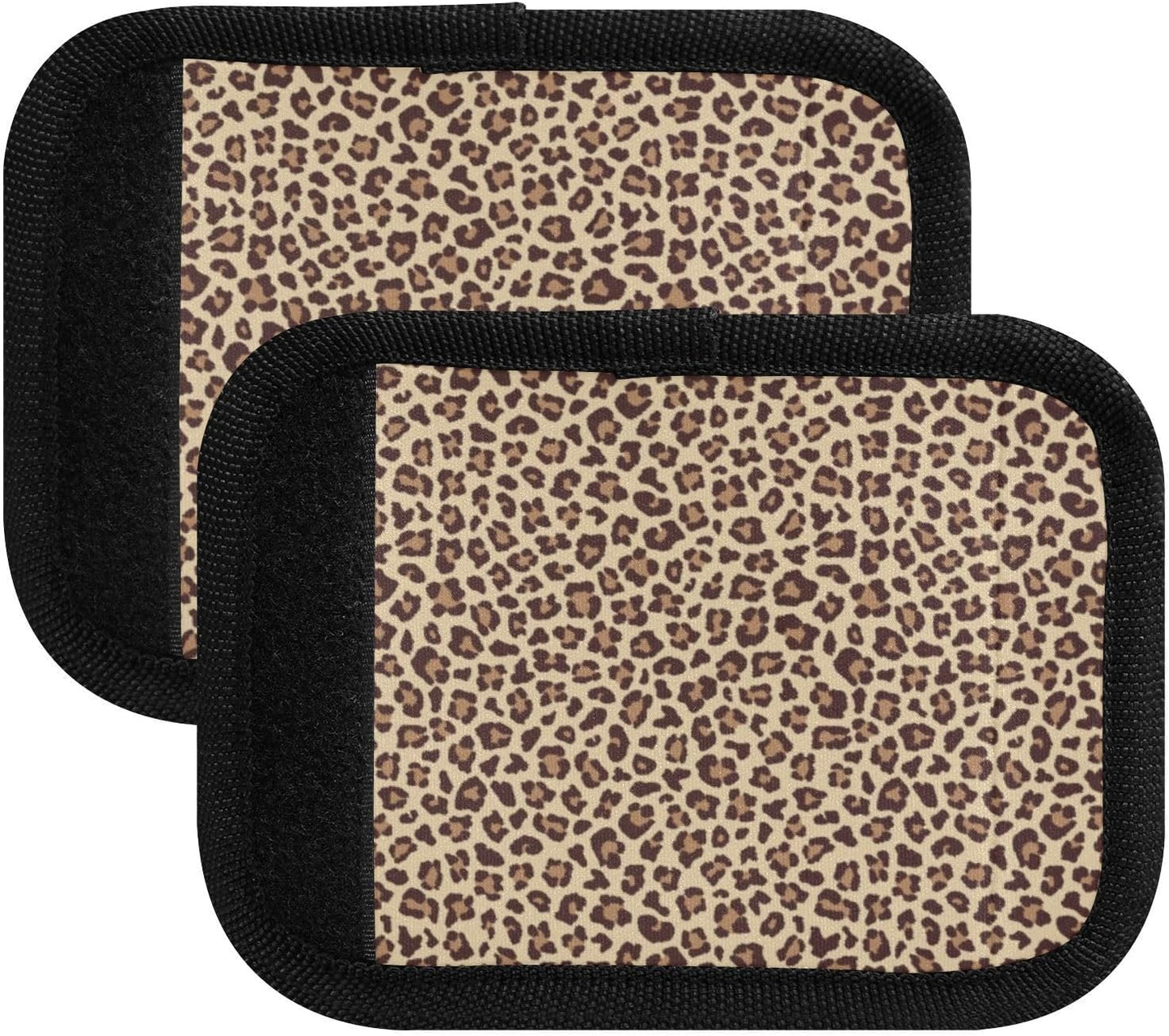 Leopard 2 Pack Luggage Handle Wrap for Suitcase Luggage Identifier Travel Tags Handle Protection Sleeve Cover