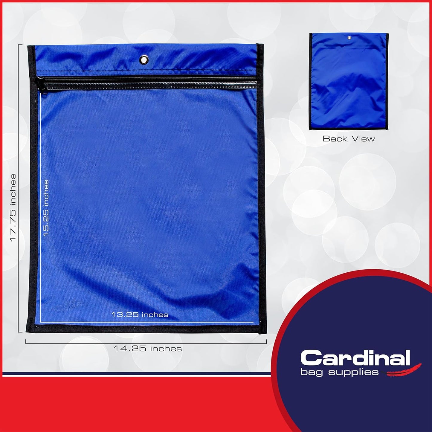 Media Pouch and Nylon Tote Bag for Books, Headphones, and School Accessories, Heavy Duty Travel Storage for Classroom or Library, 17.75 x 14.25 Inch (Royal Blue)