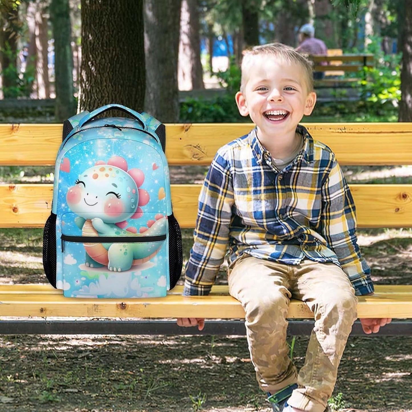 School Bag for Girls - Dinosaur Backpack for Kids Child - Cute Back to School Gifts - 17 Inch Toddler Bookbag Essentials for Elementary Kindergarten