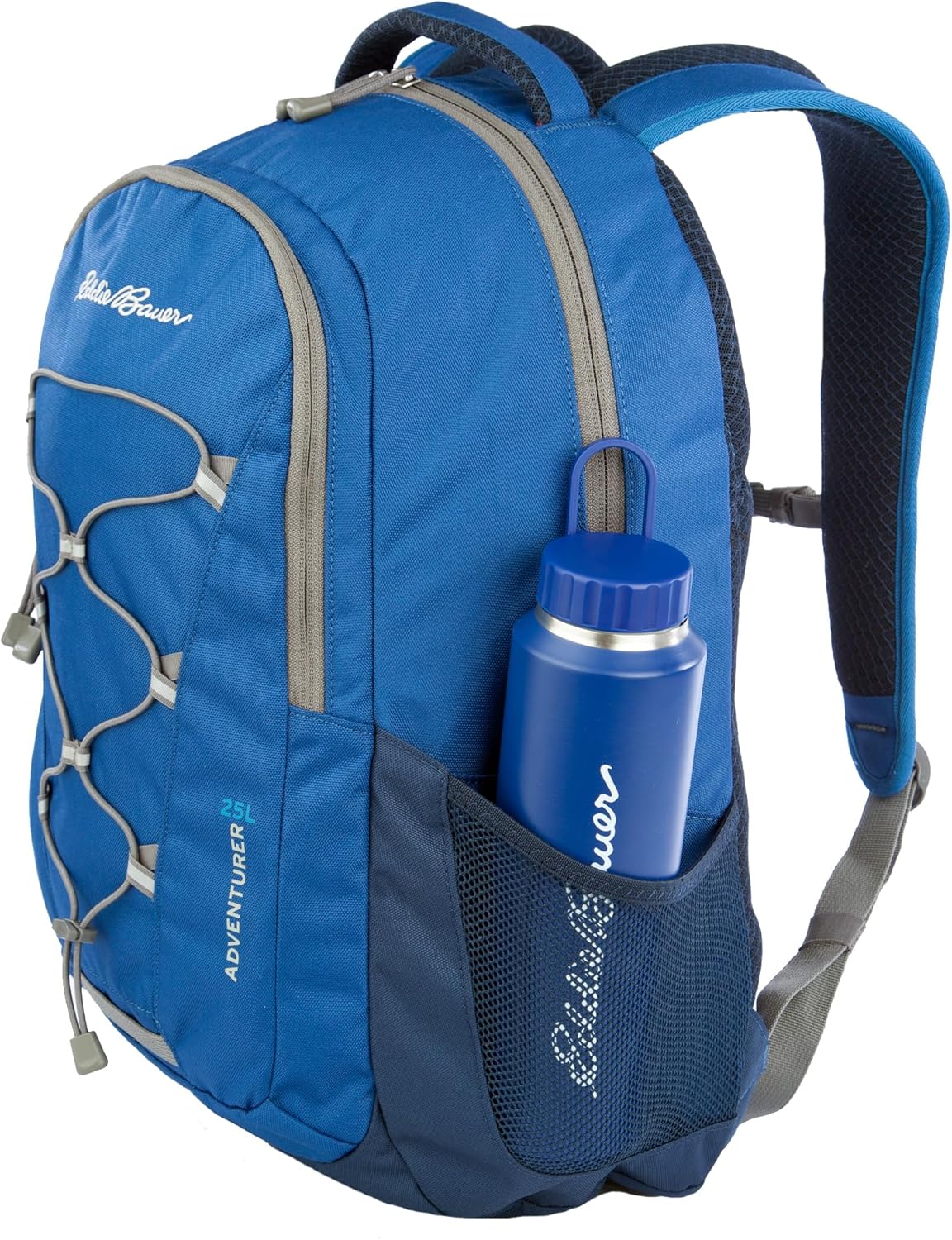 Eddie Bauer Adventurer Backpack with Organization Compartments and Hydration/Laptop Compatible Sleeve, Adventurer - True Blue, 25L