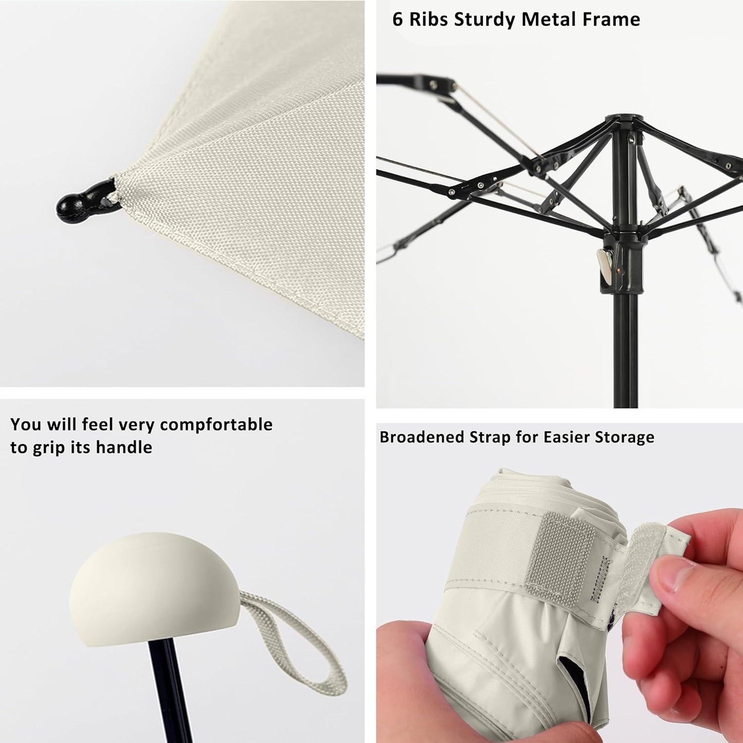 BAODINI Travel Essentials Mini Umbrella for Purse With Case Small Compact UV Sun Protection